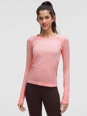 Lululemon Swiftly Tech Long Sleeve 2.0 Bright Coral Size 10 Waist Length Running